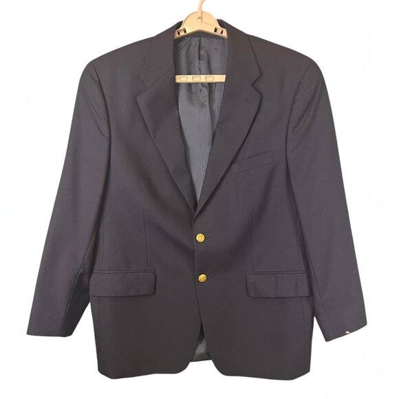 Chaps Ralph Lauren Blazer Mens 43R Wool Gold Buttons Double Vent Classic Jacket - Picture 1 of 13